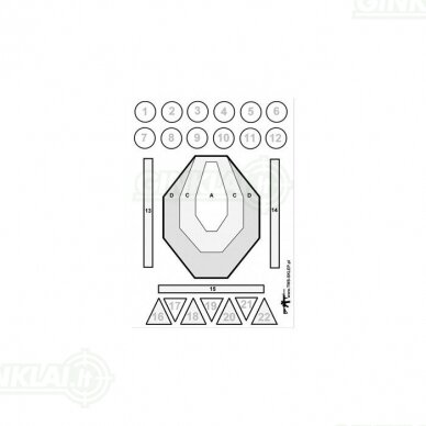 Taikinys Tactical Weapon System Shooting target TWS Drill IPSC 10 vnt. Taikinys Tactical Weapon System Shooting target TWS Drill IPSC 10 vnt.