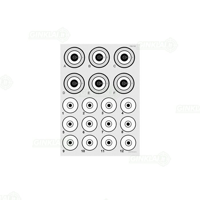 Taikinys Tactical Weapon System Shooting target TAC Drill 10 vnt. Taikinys Tactical Weapon System Shooting target TAC Drill 10 vnt.