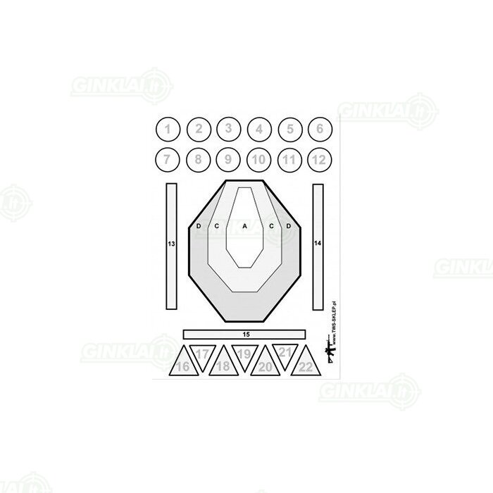 Taikinys Tactical Weapon System Shooting target TWS Drill IPSC 10 vnt. Taikinys Tactical Weapon System Shooting target TWS Drill IPSC 10 vnt.