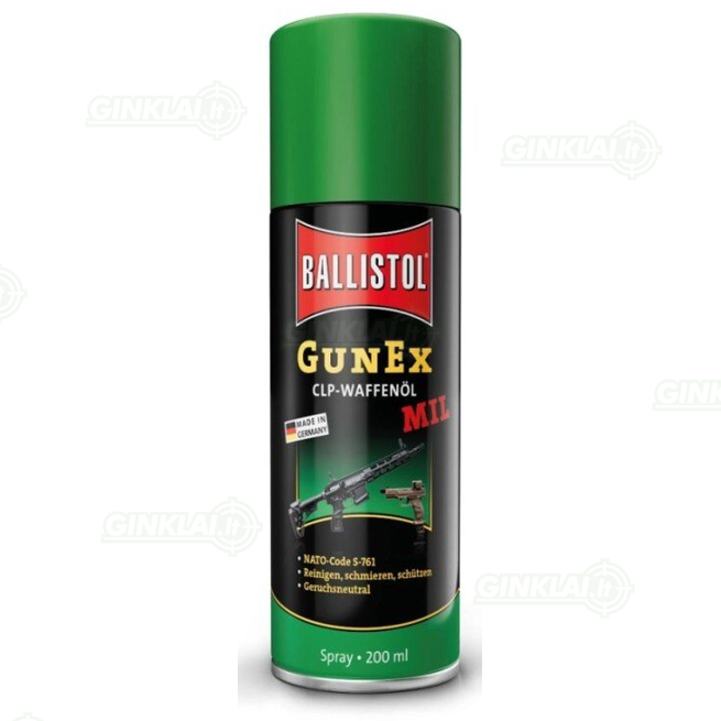 Tepalas Ballistol Gunex MIL CLP 200 ml purškiamas