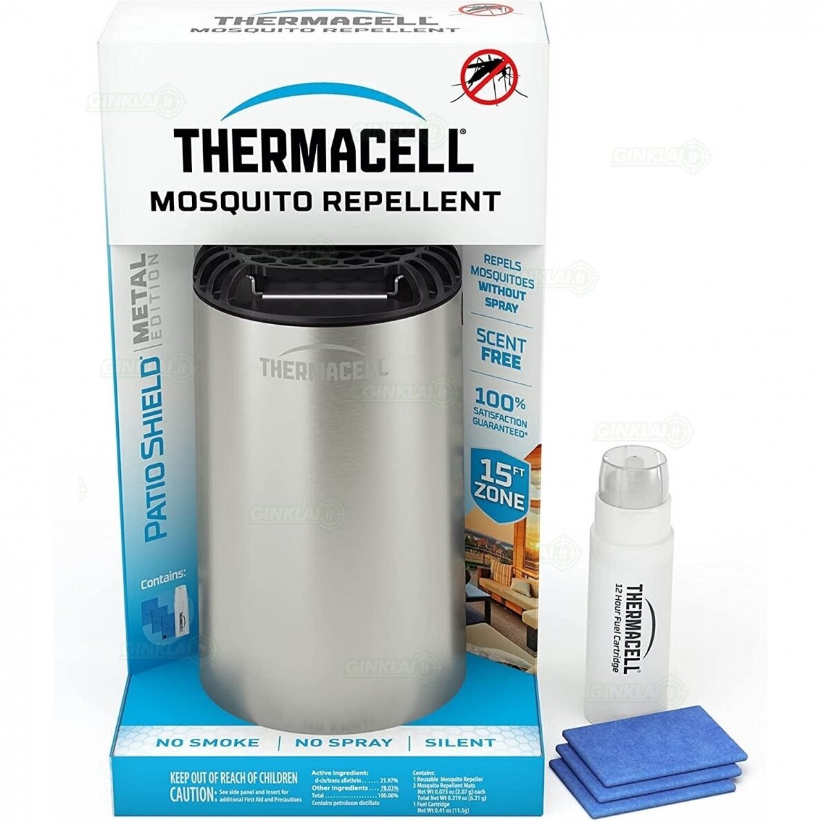 ThermaCELL PS-MN Metal Nickel Mini Halo uodus atbaidantis įrenginys 1 ThermaCELL PS-MN Metal Nickel Mini Halo uodus atbaidantis įrenginys 1