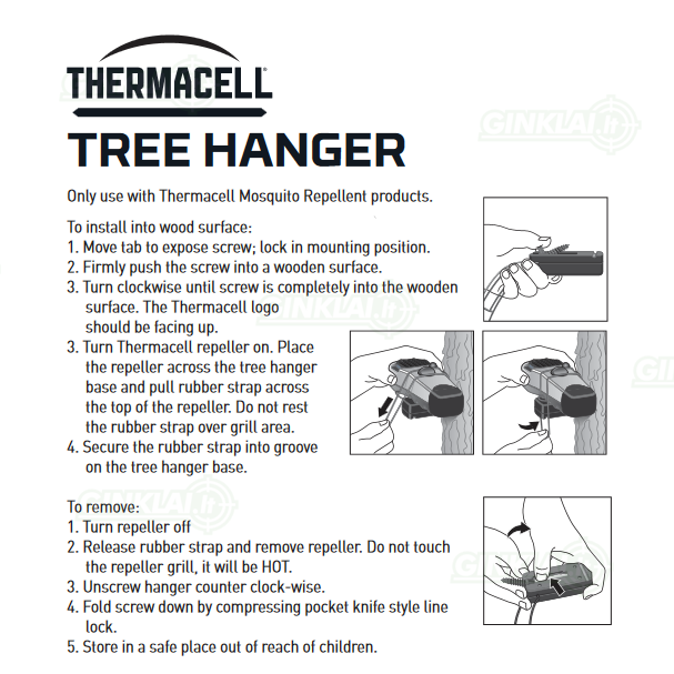 Thermacell laikiklis tvirtinimui prie medžio Tree Hanger 4 Thermacell laikiklis tvirtinimui prie medžio Tree Hanger 4